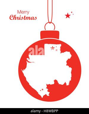 Joyeux Noël illustration thème avec carte de Gabon Illustration de Vecteur