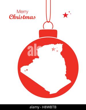 Joyeux Noël thème d'illustration avec la carte de l'Algérie Illustration de Vecteur