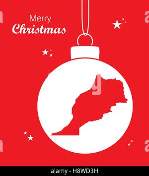 Joyeux Noël illustration thème avec carte du Maroc Illustration de Vecteur
