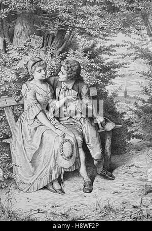 Johann Wolfgang von Goethe était un écrivain et homme d'État. Elisabetha Friederike Brion fut un parson's fille qui a eu une courte, mais intense amour-affaire avec le jeune Johann Wolfgang Goethe Banque D'Images