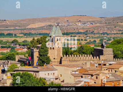 L'Espagne, Castille La Mancha, Toledo, les toits de la vieille ville. Banque D'Images