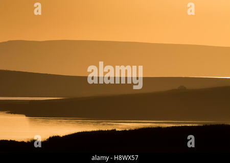 South Ronaldsay ; coucher du soleil ; l'Orkney ; UK Banque D'Images