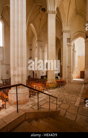 La Collégiale de Saint Martin dans le village de Candes Saint Martin, France. Banque D'Images