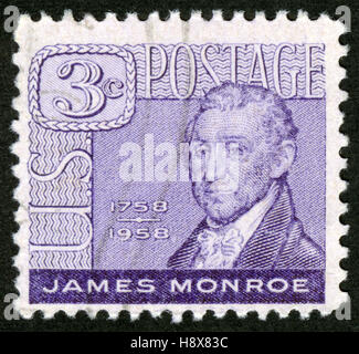Circa 1958,NOUS, timbre-poste, James Monroe (1758-1831), homme politique et homme d'État américain, le cinquième président des États-Unis Banque D'Images
