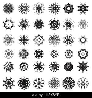 Ensemble de rosettes Tribal Tattoo Illustration de Vecteur