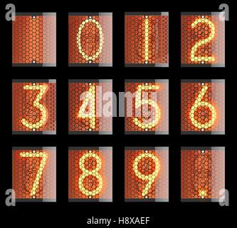 Tube Nixie indicateur. Le nombre de garanties de transparence, rétro. Vector illustration. Illustration de Vecteur