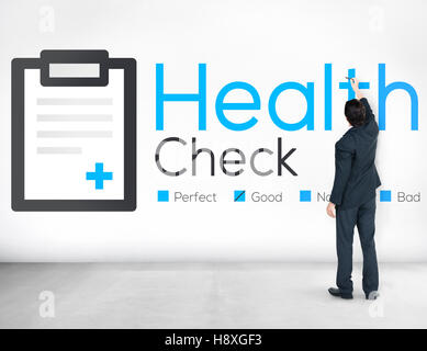 Vérifier l'état de santé de Santé Diagnostic Analyse Concept Banque D'Images