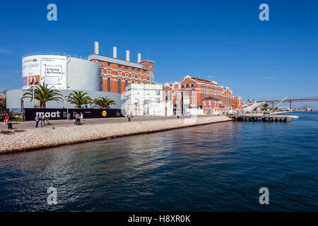 Le centre de Tejo, le début du 20e siècle, convertie en musée de l'électricité. Lisbonne, Portugal. Banque D'Images