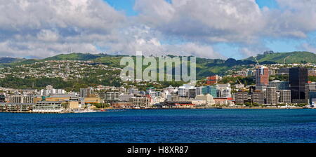 Vue panoramique de la mer, à Wellington, Île du Nord, Nouvelle-Zélande Banque D'Images