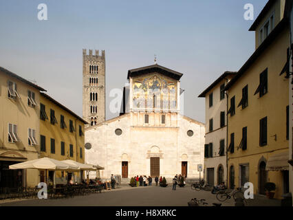 Basilique San Frediano, Lucca, Toscane, Italie, Europe Banque D'Images