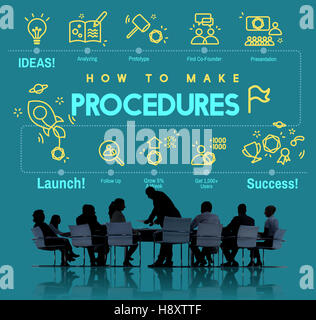 Approche processus d'action des procédures Concept Technique Banque D'Images