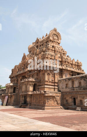 Tiruvasal, Rajarajan gopuram, troisième entrée Temple de Brihadisvara, Tanjore, Tamil Nadu, Inde. Banque D'Images