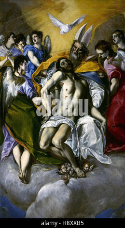 Domínikos Theotokópoulos a.k.a El Greco - la Sainte Trinité - 1577 Banque D'Images