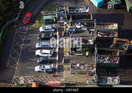 Vue aérienne de l'usine de recyclage de déchets domestiques en UK Banque D'Images