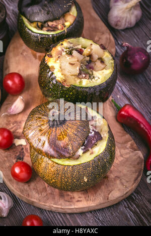 Courgette ronde au four Banque D'Images