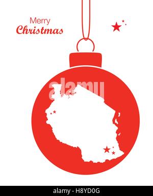 Joyeux Noël thème d'illustration avec la carte de Tanzanie Illustration de Vecteur