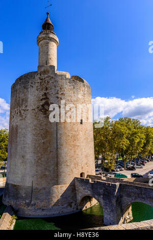 La tour de Constance vue des remparts Aigues Mortes Camargue France Banque D'Images