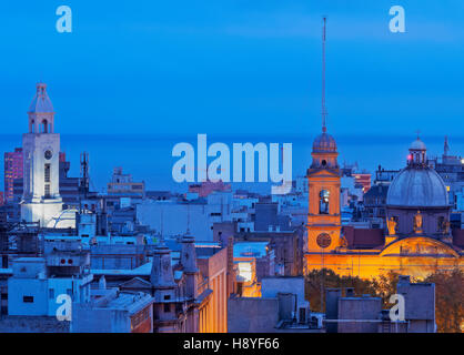 L'Uruguay, Montevideo, augmentation de la vue sur la vieille ville. Banque D'Images