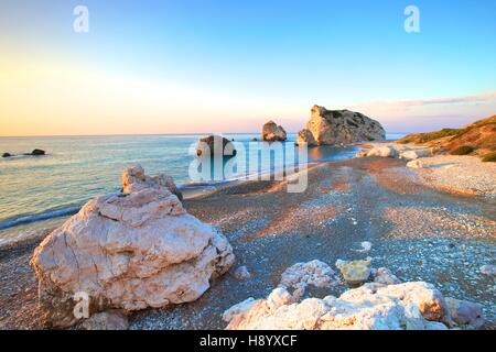 Rocher d'Aphrodite, Paphos, Chypre, Méditerranée orientale Banque D'Images