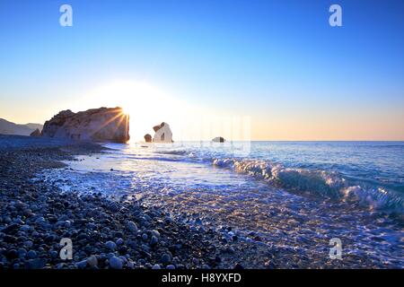 Rocher d'Aphrodite, Paphos, Chypre, Méditerranée orientale Banque D'Images