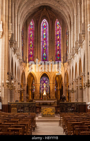 La nef de Saint Germain l'Auxerrois à Paris. Banque D'Images