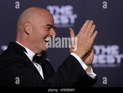 Zurich, Suisse. Jan 9, 2017. Le président de la FIFA, Gianni Infantino arrive à la coupe du monde les joueurs de l'année 2016 gala à Zurich, Suisse, 9 janvier 2017. Photo : Patrick Seeger/dpa/Alamy Live News Banque D'Images