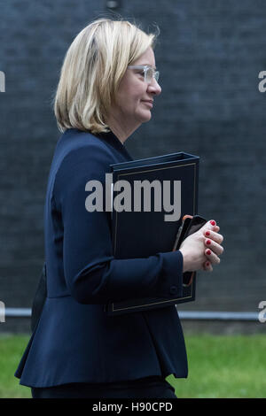 Downing Street, Londres, le 10 janvier 2017. Accueil Ambre Rudd quitte le secrétaire du cabinet au Royaume-Uni réunion hebdomadaire au 10 Downing Street comme la nouvelle législature commence. Crédit : Paul Davey/Alamy Live News Banque D'Images