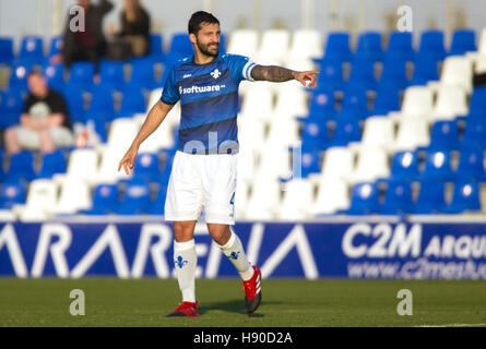 San Pedro Pinatar, Espagne. Jan 9, 2017. Sulu Aytac de Darmstadt en action pendant la coupe friendly entre SV Darmstadt 98 et SC Preussen Münster au San Pedro de Pinatar Arena Pinatar, Espagne, le 9 janvier 2017. Photo : Pascu Mendez/dpa/Alamy Live News Banque D'Images