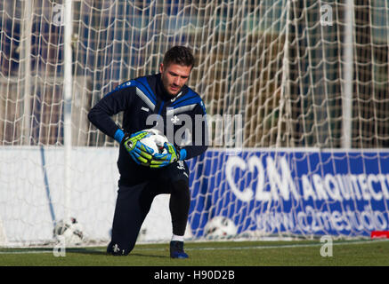 San Pedro Pinatar, Espagne. Jan 9, 2017. Le gardien de but Daniel Heuer Darmstadt Fernandes en action pendant la coupe friendly entre SV Darmstadt 98 et SC Preussen Münster au San Pedro de Pinatar Arena Pinatar, Espagne, le 9 janvier 2017. Photo : Pascu Mendez/dpa/Alamy Live News Banque D'Images