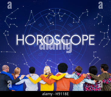 Calendrier Astral Horoscope Prédiction Avenir Concept Enseignes Banque D'Images