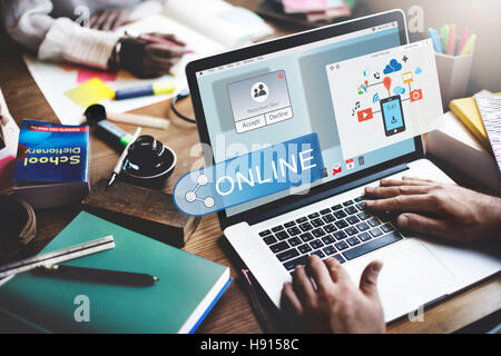 Le transfert de technologie de streaming en ligne Concept de la technologie sans fil Banque D'Images