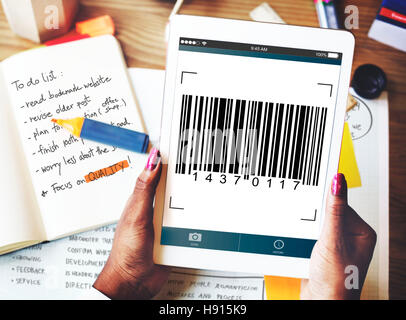 Code barre Interface Concept de codage Cryptage Banque D'Images