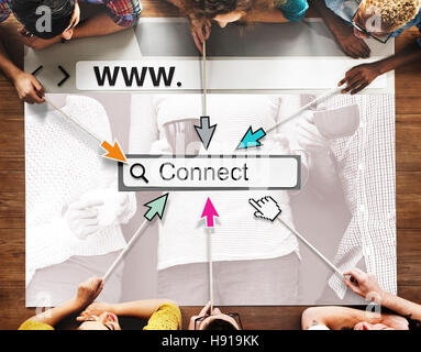 Lien Connexion site web en ligne de l'interface utilisateur de la technologie Réseau Concept Banque D'Images