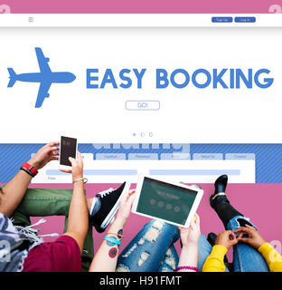 Réservation Maison de Vacances Tourisme facile Vol Concept Banque D'Images