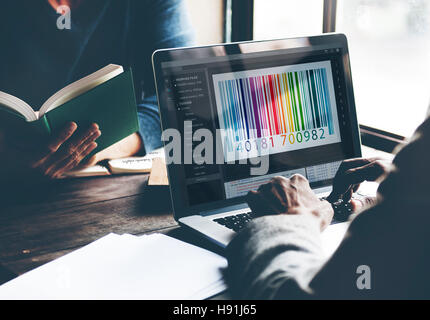 Code barre Interface Concept de codage Cryptage Banque D'Images