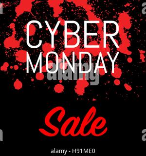 La conception d'affiches publicitaires du Cyber Monday, modèle vectoriel Illustration de Vecteur