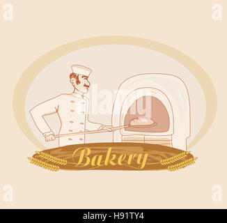 Hand drawn illustration de Baker Banque D'Images