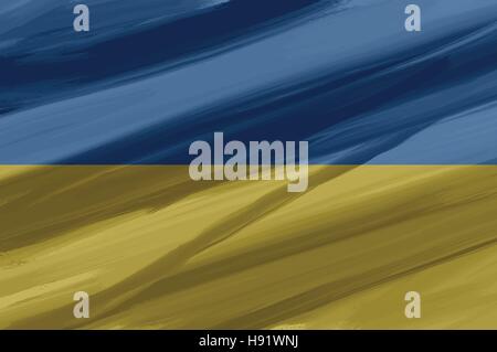 Ukraine / peint dessiné vector drapeau. Dramatique, regard particulier. Fichier vectoriel contient un drapeau et les couches de texture Illustration de Vecteur