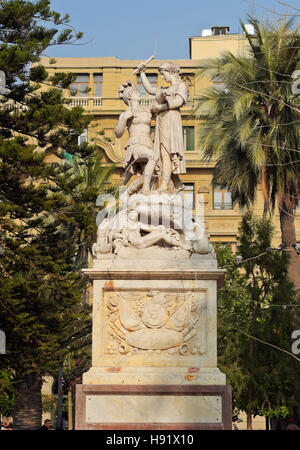 Le Chili, Santiago, vue de la Plaza de Armas. Banque D'Images