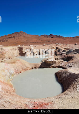 La Bolivie Potosi Departmant Sur Lipez Province Eduardo Avaroa Réserve nationale de faune andine Paysage du sol de Geisers Banque D'Images