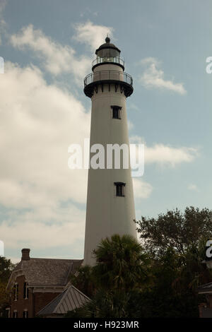 Le phare à la pointe sud de St Simons Island en Géorgie Banque D'Images