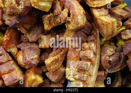 Flanc de porc frit traditionnel mexicain morceaux Banque D'Images