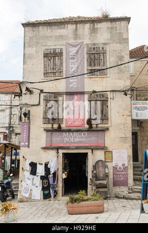 La boutique du musée Marco Polo Korcula en Croatie Banque D'Images