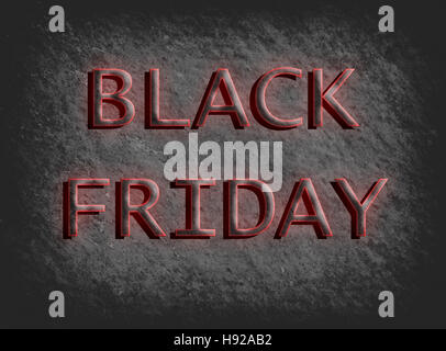 Vendredi noir rouge sur fond de roche en pierre, Banque D'Images