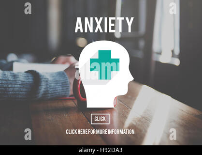 Crainte de troubles anxieux Concept Médical Banque D'Images