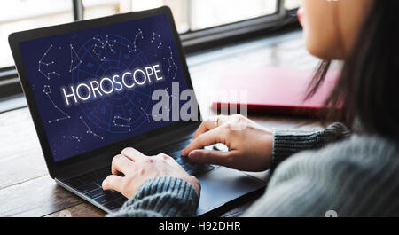 Calendrier Astral Horoscope Prédiction Avenir Concept Enseignes Banque D'Images