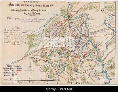 Plan de la seconde bataille de Bull Run Banque D'Images