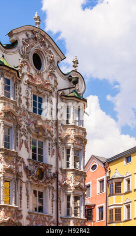 HELBINGHAUS AVANT DE L'édifice, de style baroque, HERZOG-FRIEDRICH-Strasse, vieille ville, Innsbruck, Tyrol, Autriche Banque D'Images