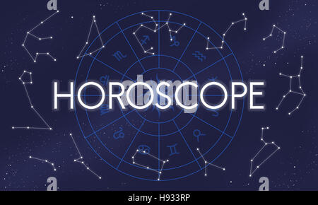 Calendrier Astral Horoscope Prédiction Avenir Concept Enseignes Banque D'Images