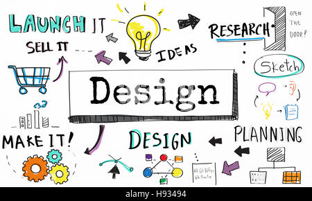Idées de Design Concept Vision Planification Créer Banque D'Images
